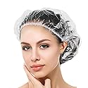 Auban 100PCS Disposable Shower Caps, Plastic Clear Hair Cap Large Thick Waterproof Bath Caps for Women, Hotel Travel Essentials Accessories Deep