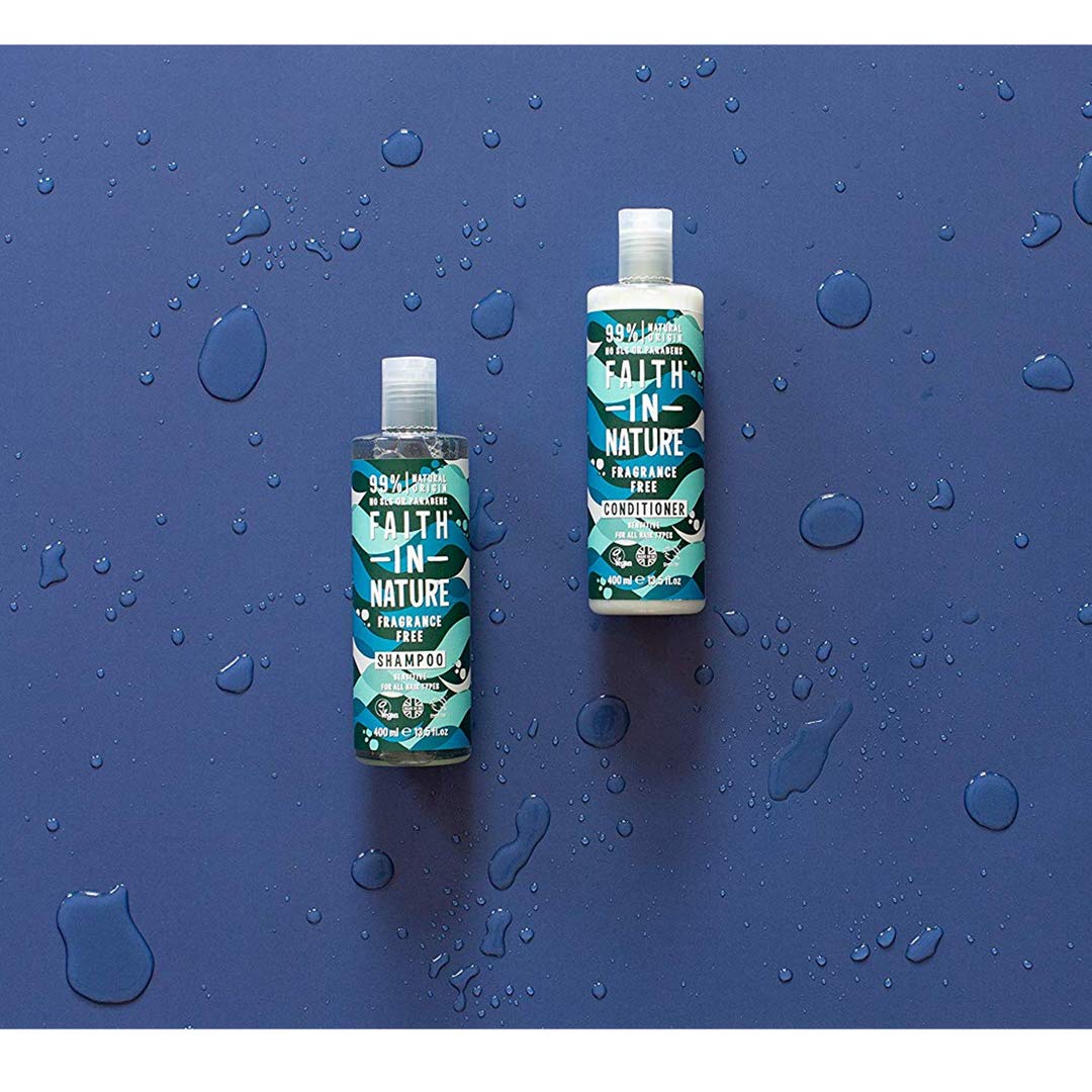 Faith In Nature Fragrance Free Shampoo 400ml & Conditioner 400ml Duo Pack | Vegan | No Cruelty | 99% Natural Fragrance | No From SLS or Parabens