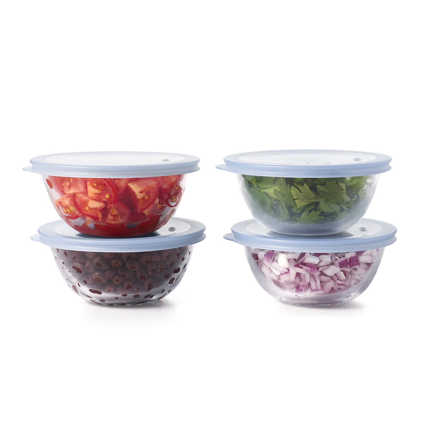 OXO 11205500 Good Grips 8-Piece Glass Prep Bowl Set, One Size, Clear