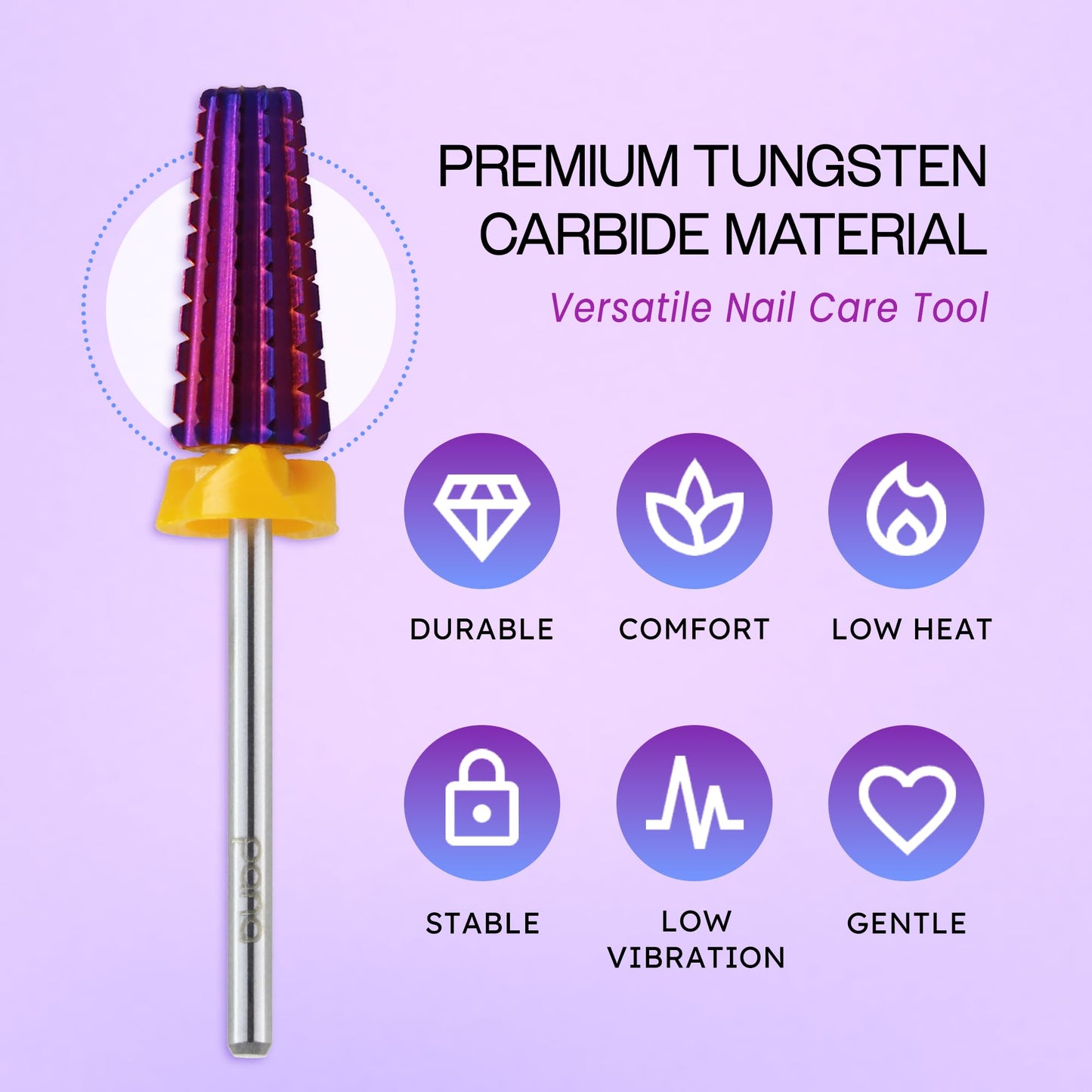 PANA 3/32" Shank 5-in-1 Nail Carbide Bit - (Triple Coarse - 2X Coarse Grit, Purple) - Two Way Rotate use for Both Left and Right Handed Fast remove