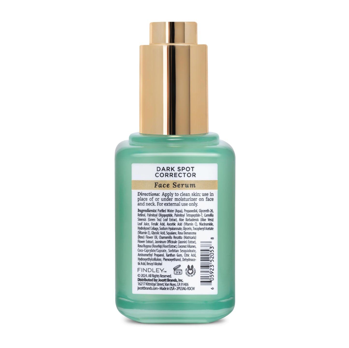 Findley Dark Spot Corrector Renewing Face Serum with Glycolic Acid & Vitamin C - Reduces Dark Spots & Signs of Aging | Hydrating (2 Fl Oz)