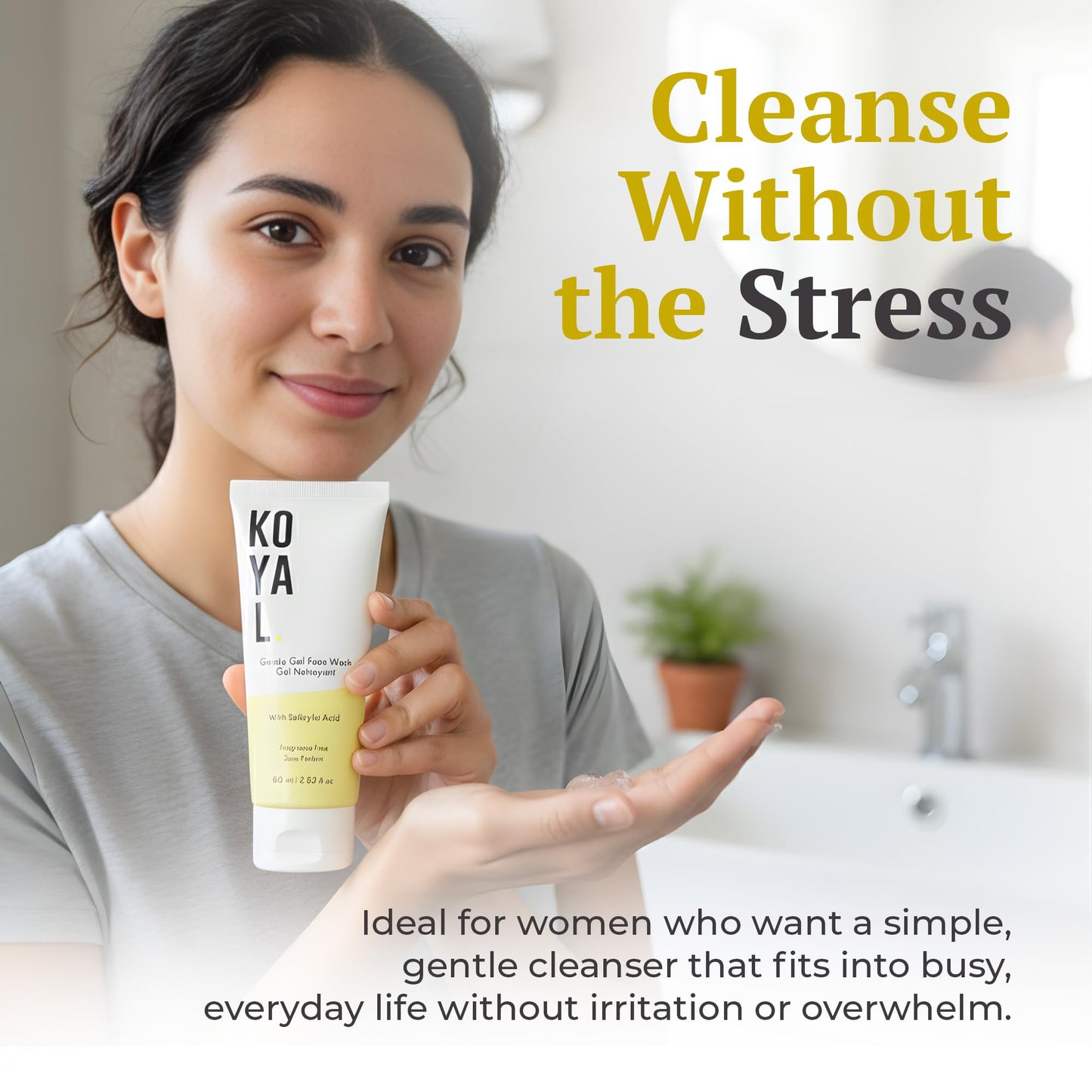 Koyal Beauty Gentle Gel Face Wash for Sensitive Skin - Hydrating Cleanser with Panthenol & Glycerin - Fragrance Free, Vegan, Sulfate Free - Face Wash