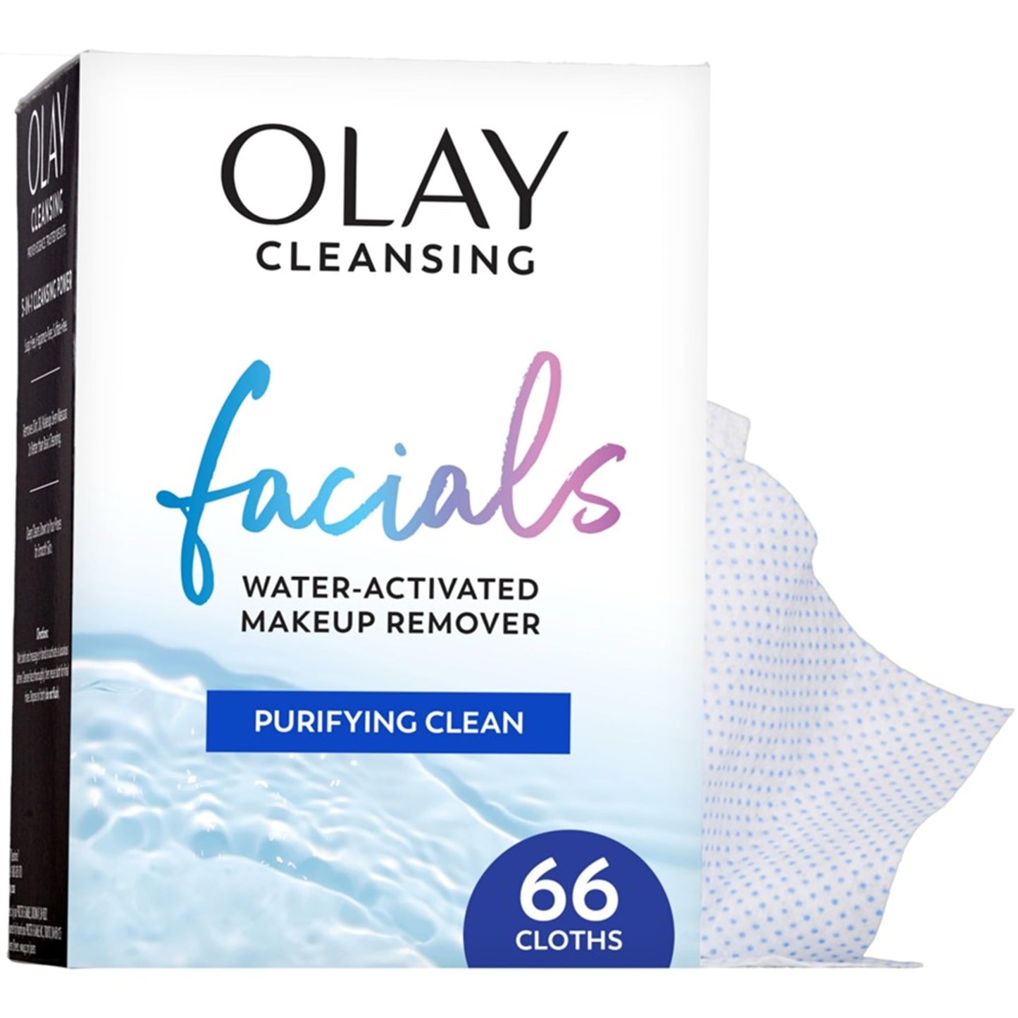 Olay Makeup Remover Wipes, Daily Facials Deep Clean Face Cleanser for Normal to Oily Skin, Alcohol & Fragrance Free, Soft Face Wash Towels, Travel