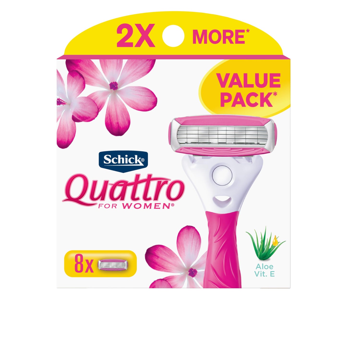 Schick Quattro Womens Razor for Shaving Refllls, Razors for Women Value Pack, Ladies Razors for Legs - 8 Count Beauty and Personal Care Schick Quattro Womens Default Title