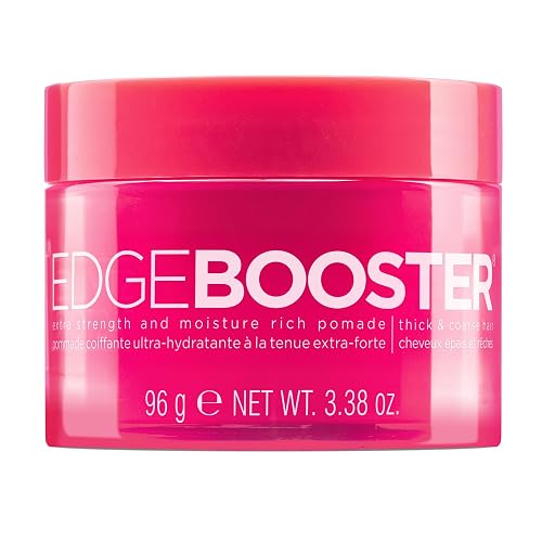 Style Factor Edge Booster Extra Strength & Moisture Rich Pomade | Strong Hold Edge Control Gel for Thick & Coarse Hair | High Shine, Non-Greasy