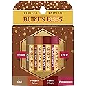 Burts Bees 100% Natural Moisturizing Lip Balm, Winter Variety Pack, Chai Tea, Pumpkin Spice, Vanilla Maple, Pomegranate, 4 Tubes of Lip Balm, 0.15