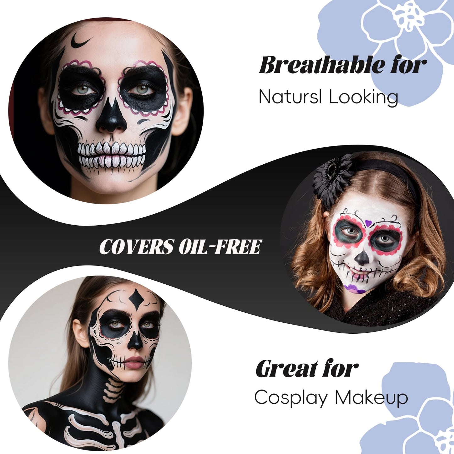 Black Face Body Paint,Water Based Cream Face Paint Halloween Makeup,Black Face Paint For Adult Carnival Cosplay Halloween SFX Skull Joker Zombie