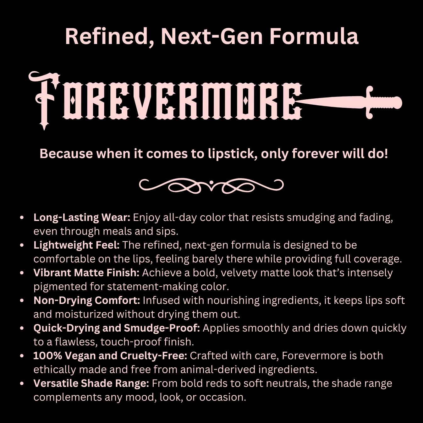 Medusa's Makeup Forevermore Liquid Matte Lipstick Bold, VelvetyMatte Finish - Long-Lasting Wear - Cruelty Free & Vegan (Wicked, 2 fl oz)