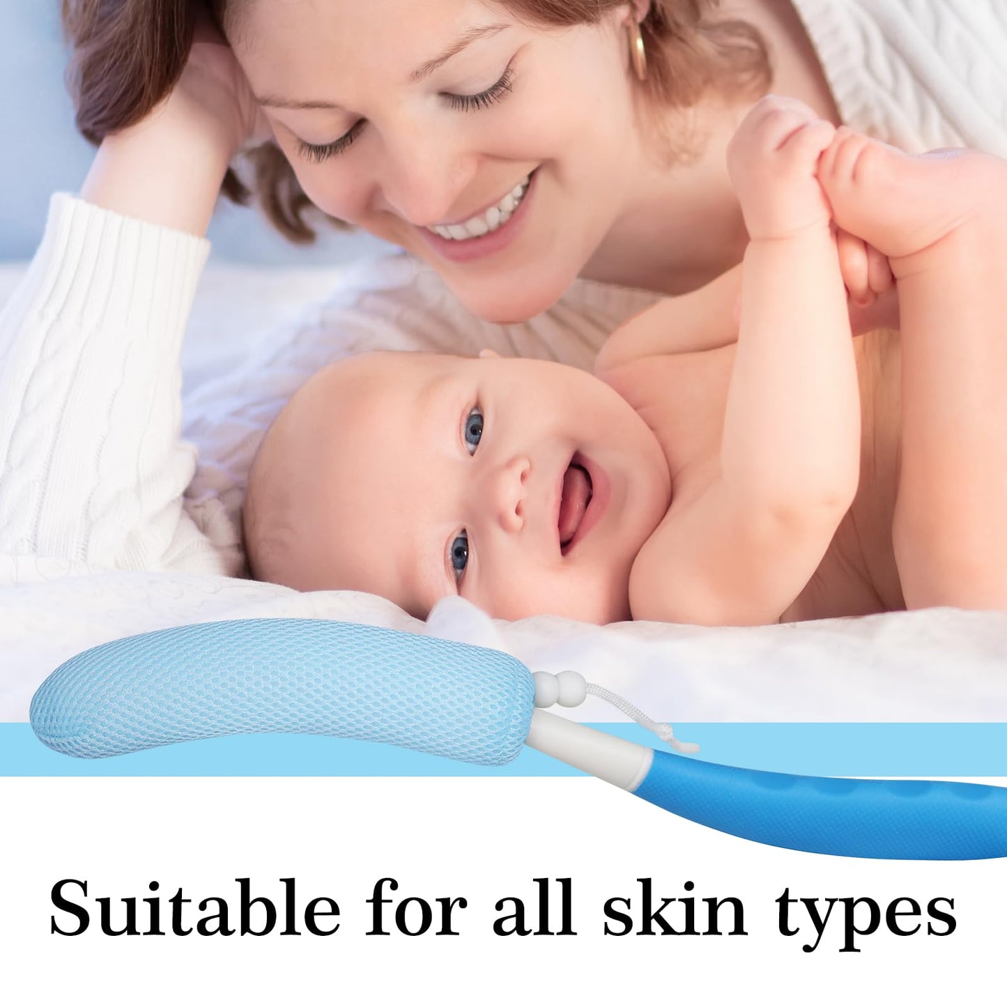 Leetye Mei Long Handle Bath Brush Back Scrubber for Use in Shower,Dual-Sided Non Slip Shower Scrubber for Cleaning Body?Exfoliator Wet or Dry Brushing