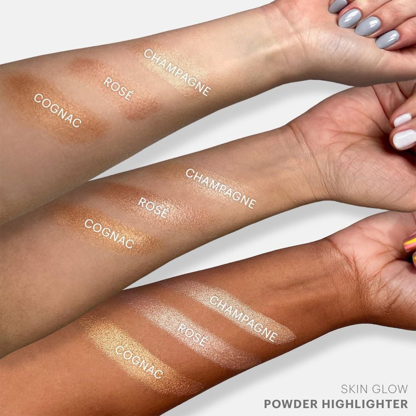 Glo Skin Beauty Skin Glow Powder Highlighter | Clean Mineral Cheek Highlighter | 3 Shimmery Shades, Rosé