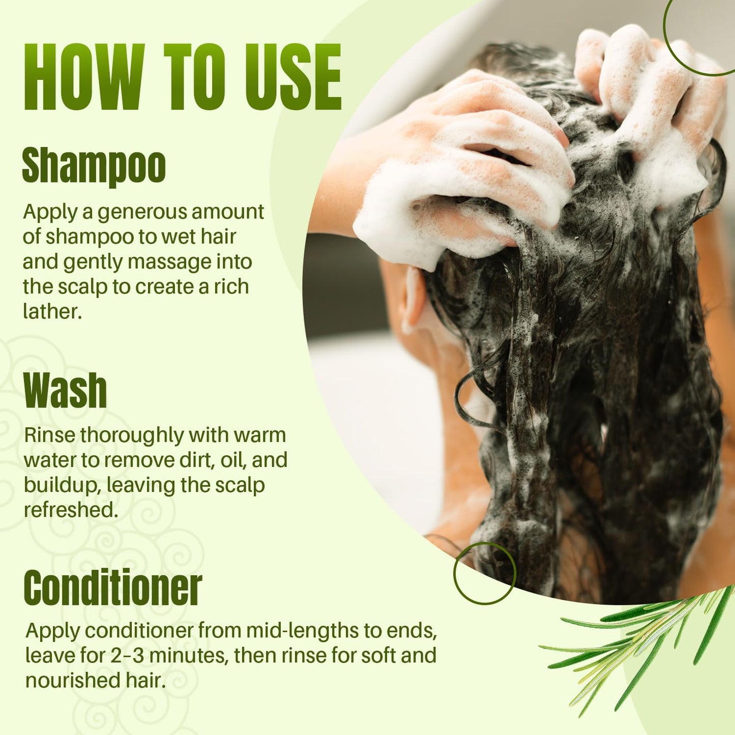 Rosemary Shampoo and Conditioner for Hair Growth, Sulfate Free Organic Rosemary Oil Shampoo De Romero Para Crecimiento, Promotes Hair Growth & Scalp