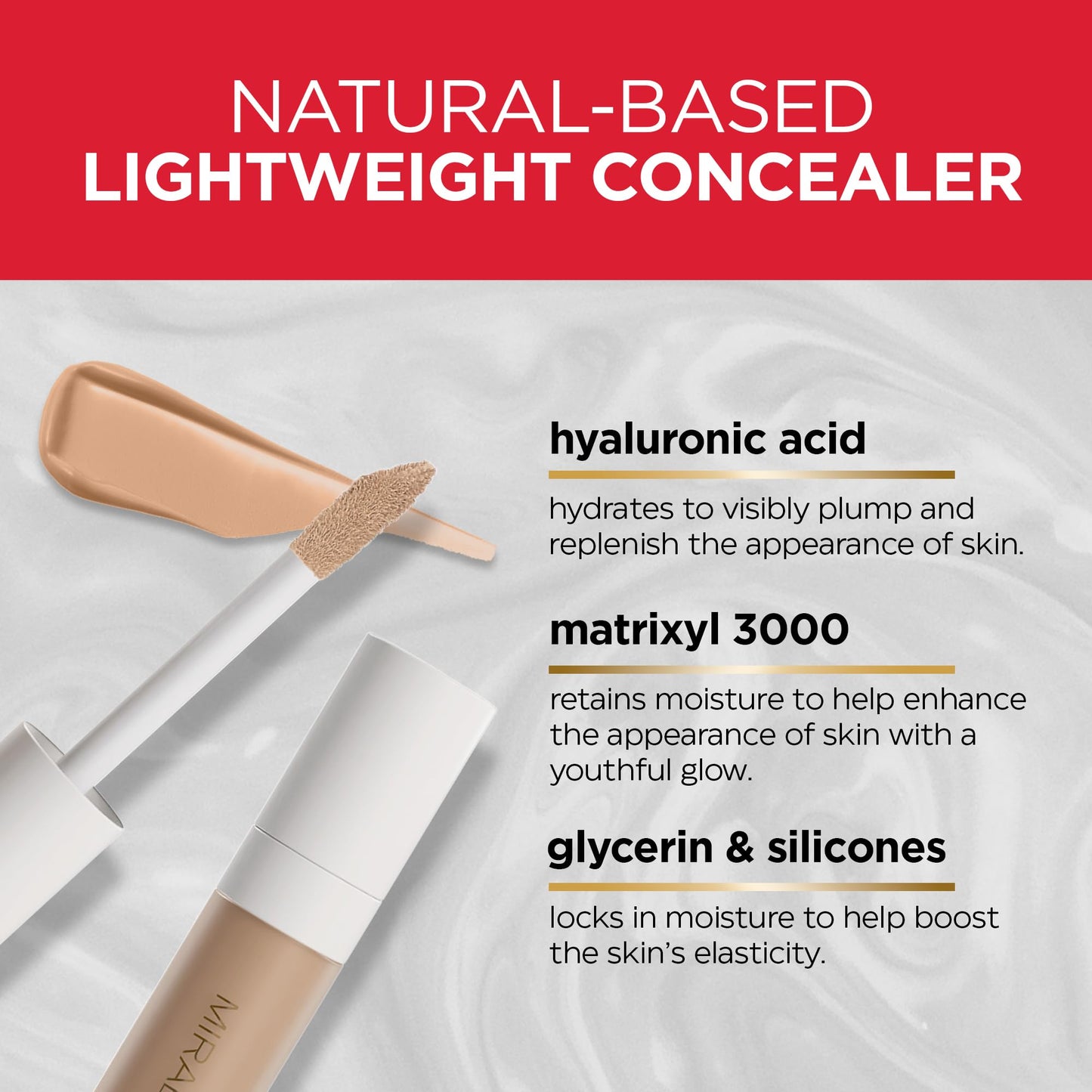 Mirabella Invincible For All Perfecting Under Eye Concealer Full Coverage - Hydrating Makeup Concealer for Dark Circles, Fine Lines & Wrinkles