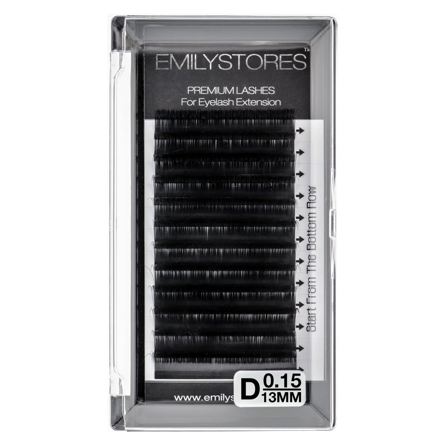 EMILYSTORES Eyelash Extensions 0.15mm Thickness D Curl Length 13mm Volume Individual eyelashes For Lash Extension(0.15,D,13mm)