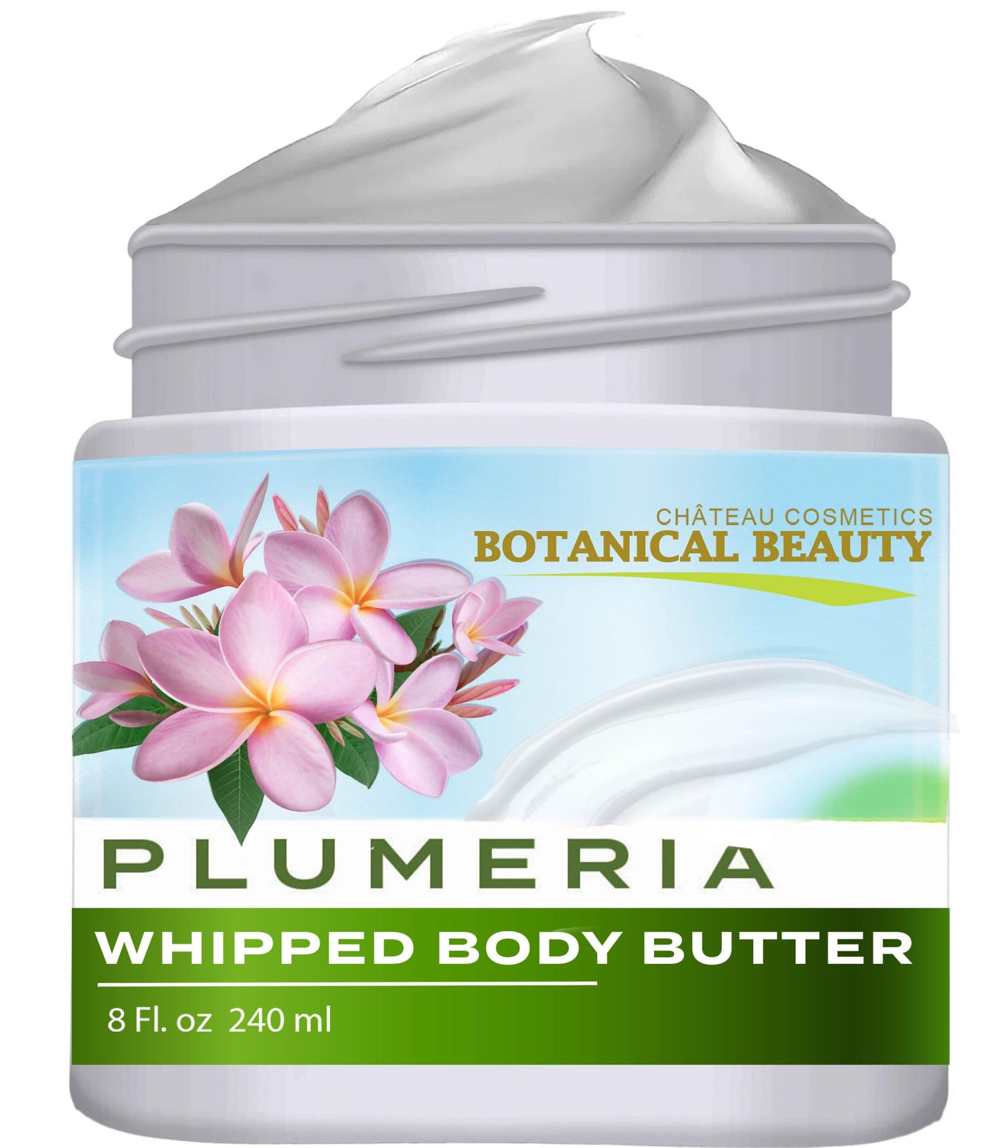 Botanical Beauty PLUMERIA WHIPPED BODY BUTTER with Shea Butter, Cocoa Butter, Coconut Oil for All Skin Types, for Dry, Sensitive Skin. Moisturizing