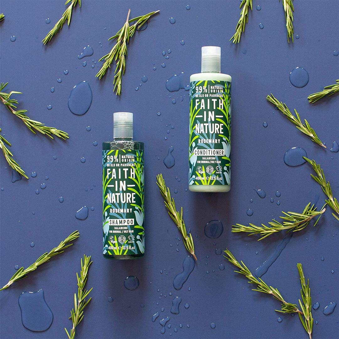 Faith In Nature Shampoo 400ml & Conditioner 400ml Duo | Vegan | Cruelty Free | 99% Natural Fragrance | Free From SLS or Parabens (Rosemary)