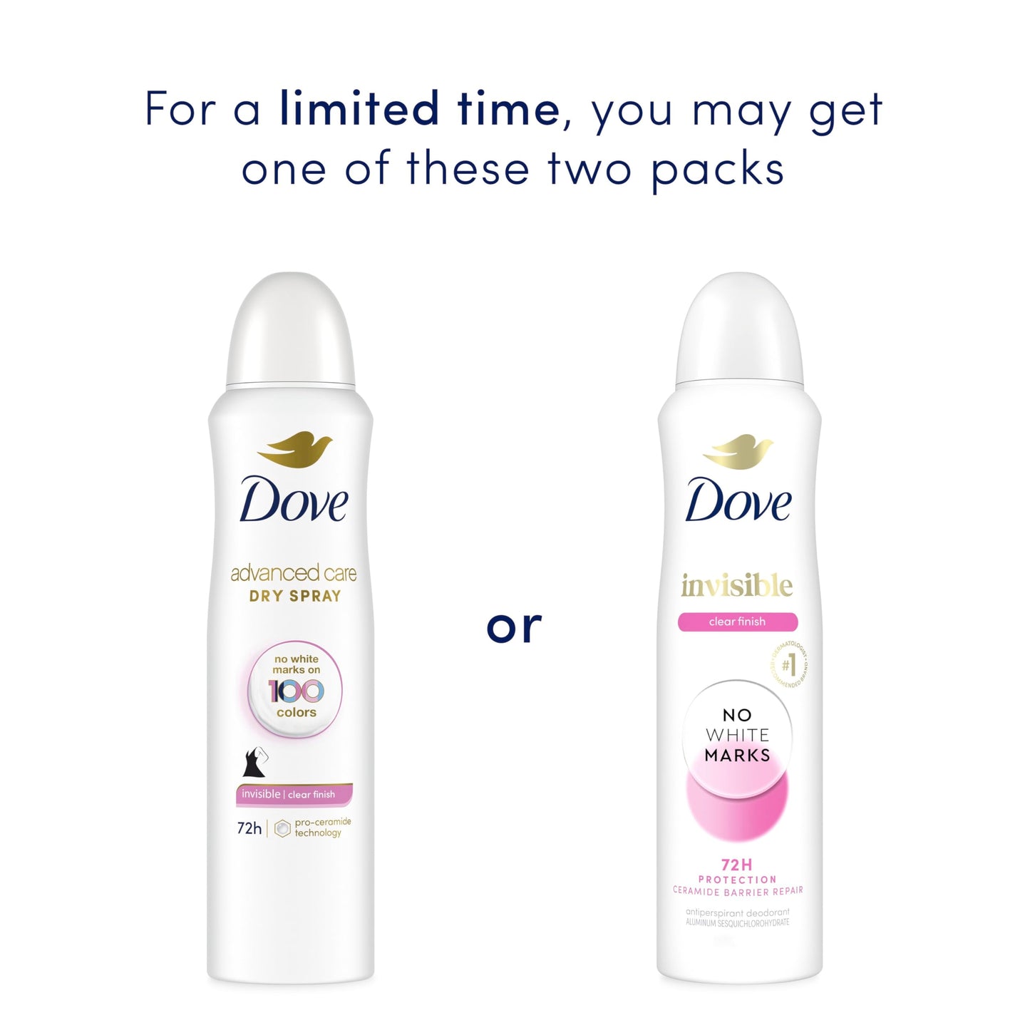 Dove Advanced Care Clear Finish Antiperspirant Dry Spray for Women, 72H Sweat & Odor Protection, Pro-Ceramide Technology, No White Marks, Alcohol Beauty and Personal Care Dove