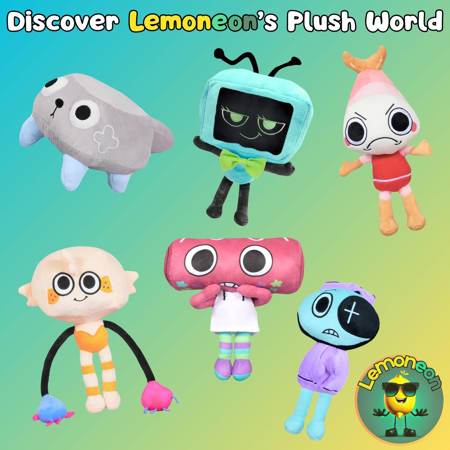 Lemoneon Dandy's World Plush 11" Cosmo Plush Stuffed Figure Pillow for Video Game Fans Room Decor with a Sticker Set