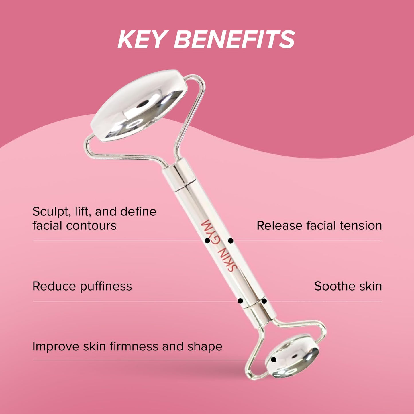 Skin Gym Face Roller for Wrinkles and Lifting - Anti-Aging Face Massager Skin Care Beauty Tool - Boost Radiance, Rejuvenate Skin, Sculpt, Lift