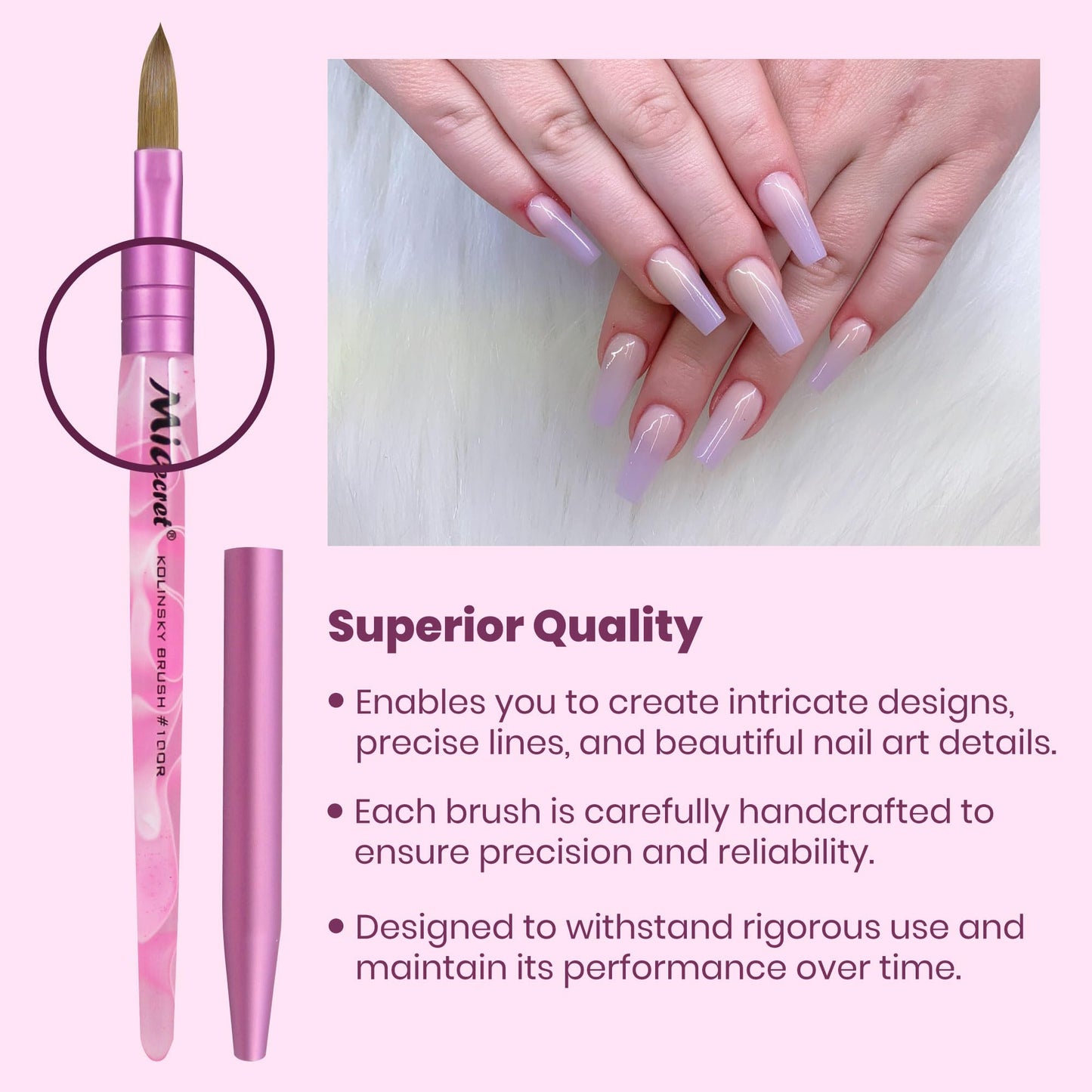 Mia Secret Kolinsky Nail Brush #10 Beauty & Personal Care Mia Secret