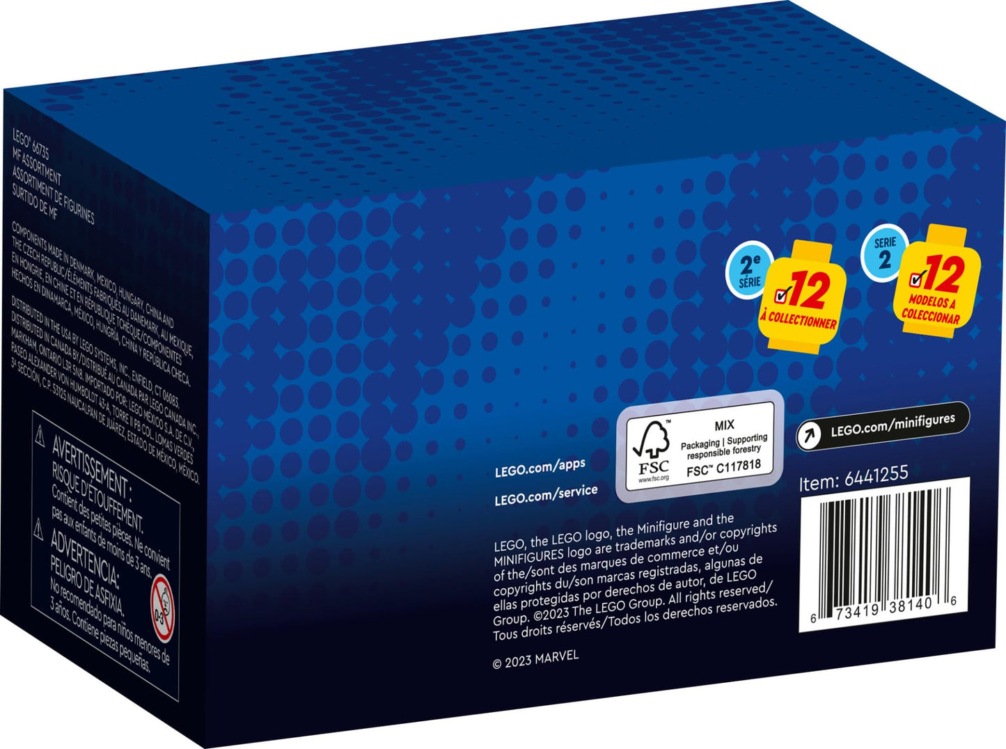 LEGO Minifigures Marvel Series 2 6 Pack 66735 – Mystery Blind Box Collectible Figures, Surprise Characters for Play or Display, Gift for Marvel Fans