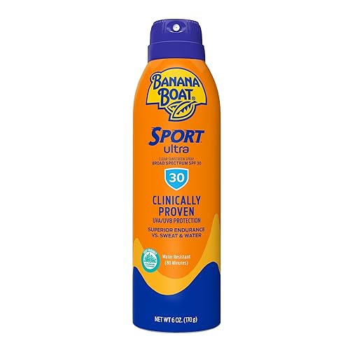 Banana Boat Sport Ultra SPF 30 Sunscreen Spray, 6oz | Banana Boat Sunscreen SPF 30, Water Resistant, Oxybenzone Free, Clear Sunblock Spray, 6oz