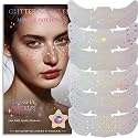 Glitter Freckles, Holographic Face and Body Glitter Tattoo Sparkle for Women Gold Glow Cosmetic Star Makeup Accessories for Festival Rave (12pcs
