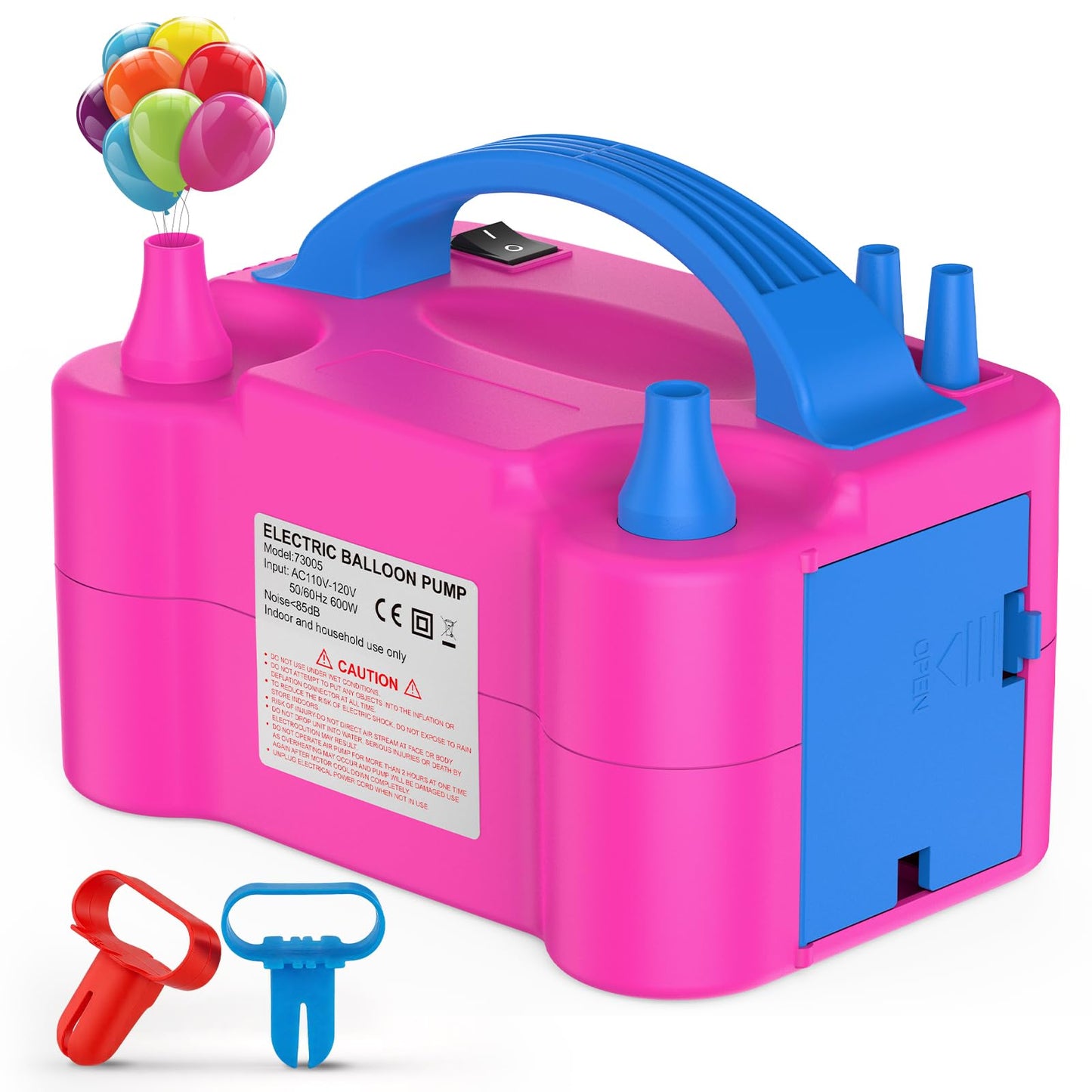 Motorenbau Electric Balloon Pump, Portable Dual Nozzle Electric Balloon Inflator for Party Decoration, 110V 600W Balloon Blower Pump Inflation