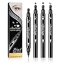 Ownest 3 Pcs Double-sided Liquid Eyeliner Pen,with Eye Makeup Stamp Super Slim Gel Felt Tip High Black Pigment,Waterproof Smudgeproof Long Lasting