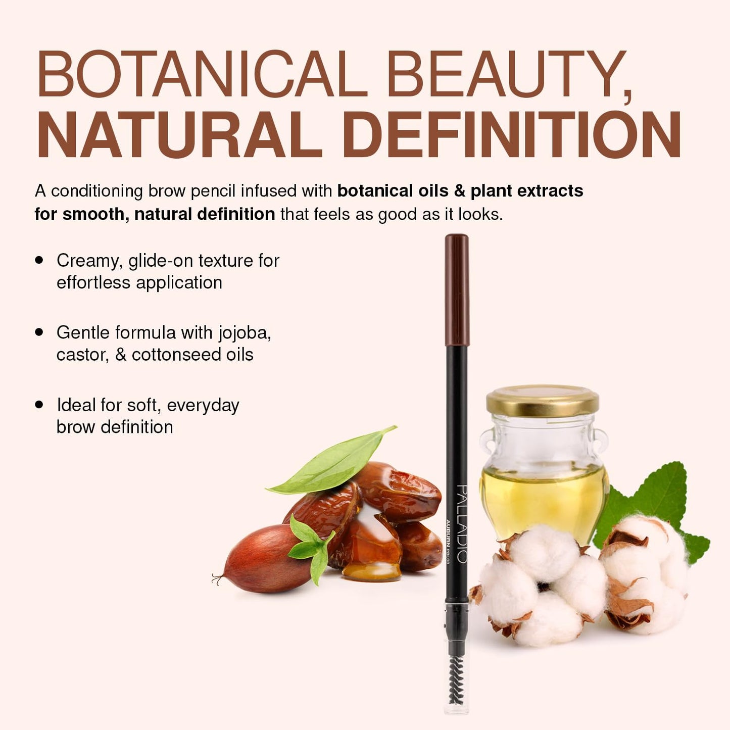 Palladio Brow Pencil & Brush for Eyebrows, Taupe