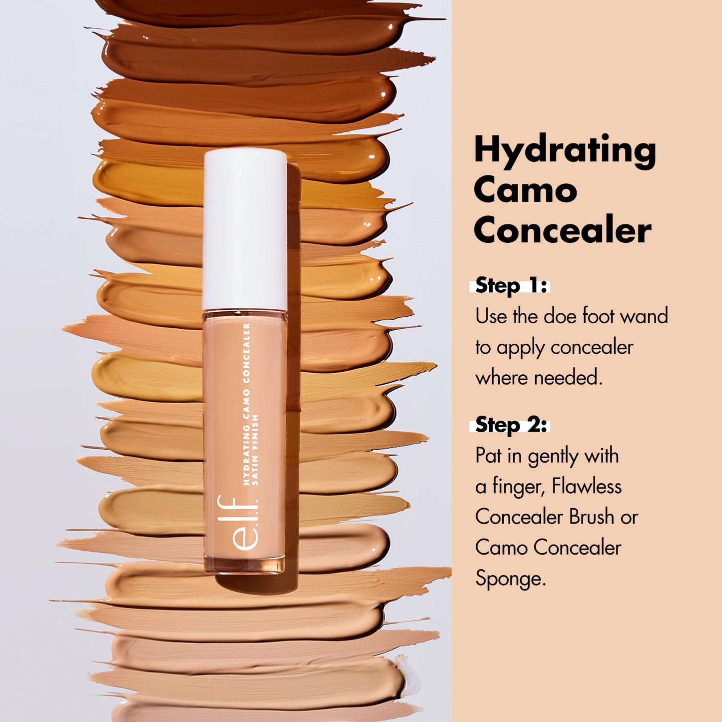 e.l.f. Hydrating Camo Concealer, Covers Blemishes & Under-Eye Circles, Full-Coverage & Delivers A Satin Finish, Vegan & Cruelty-Free, Rich Chocolate