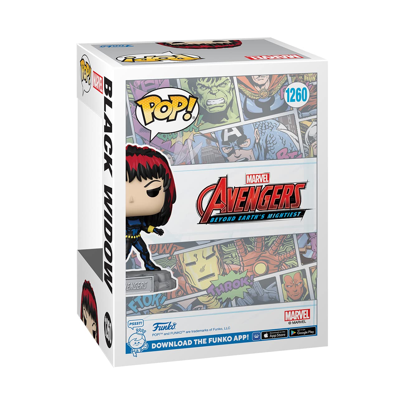 Funko Pop! & Pin: The Avengers: Earth's Mightiest Heroes - 60th Anniversary, Black Widow with Pin, Amazon Exclusive