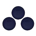 Pyrex Blue 2 Cup Round Storage Cover #7200-PC for Glass Bowls 3-Pack