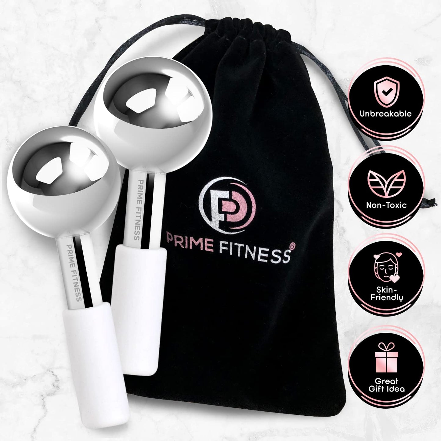 Ice Globes for Facials | Unbreakable Steel Cooling Roller | Cryo Sticks for Face | Massager for Face Neck & Eyes | Skin Care for Dark Circles
