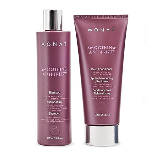 MONAT Smoothing Anti-Frizz Set - Natural Frizz Ease Shampoo & Frizz Dismiss Conditioner for Lightweight Frizz Control and Smooth, Shiny Hair