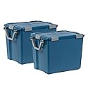 IRIS USA WeatherPro 103 Qt Eco-Friendly Storage Bins with Lids, 2 Pack, BPA-Free Plastic Gasket Box with Tight Latch and Seal, Stackable Nestable…