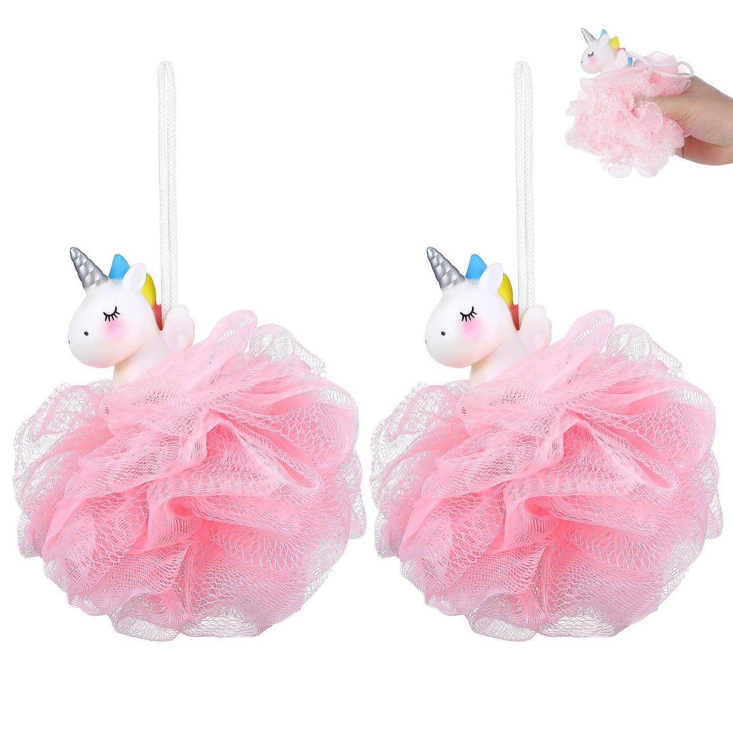 WRITWAA Shower Loofah 2 Pack Unicorn Kids Bath Sponge Body Scrubber Bathing Ball Loofah Sponge for Kids Girls Boys Bathing Use Beauty and Personal Care WRITWAA