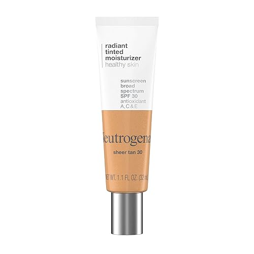 Neutrogena Healthy Skin Radiant Tinted Facial Moisturizer with Broad Spectrum SPF 30 Sunscreen Vitamins A, C, & E, Lightweight, Sheer, & Oil-Free