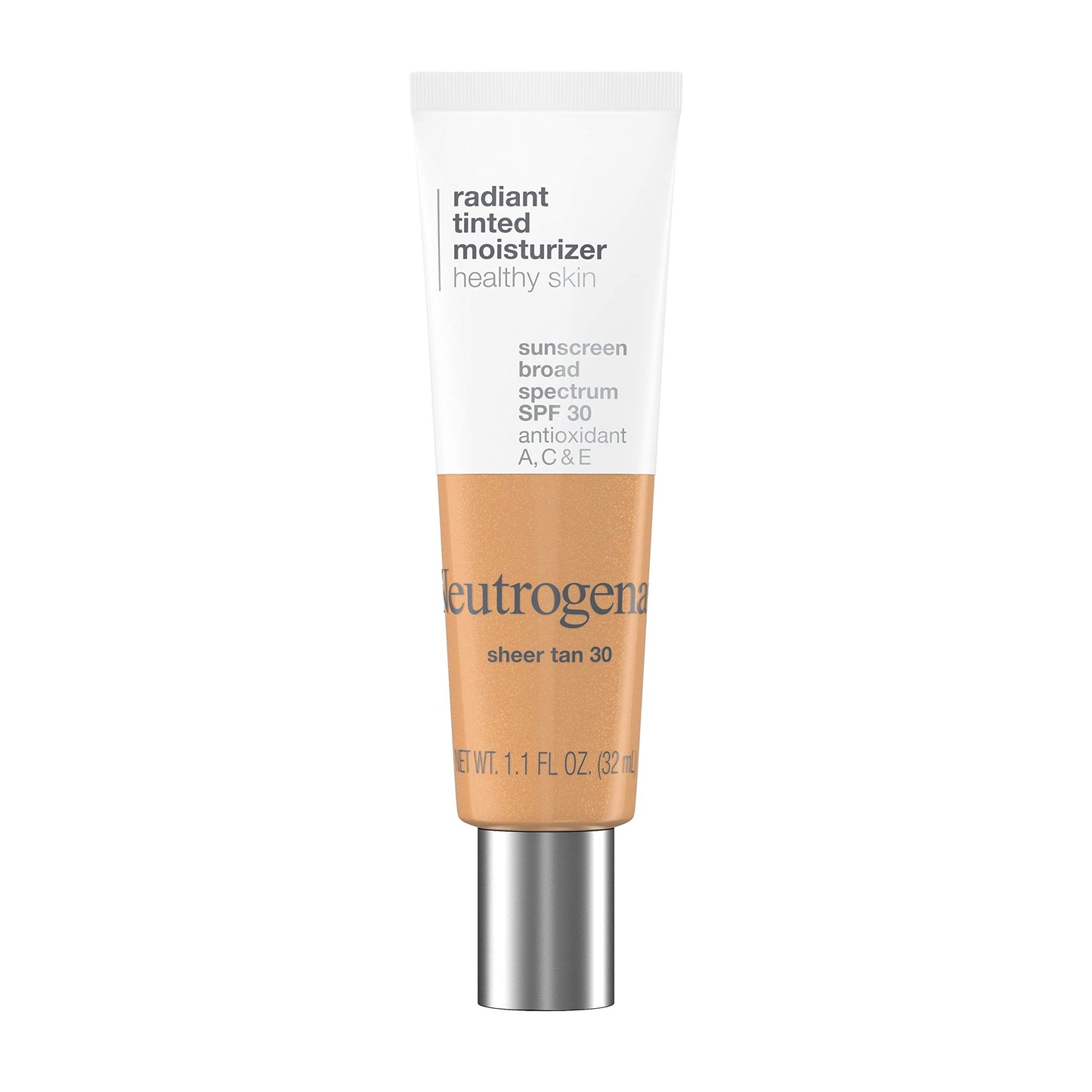 Neutrogena Healthy Skin Radiant Tinted Facial Moisturizer with Broad Spectrum SPF 30 Sunscreen Vitamins A, C, & E, Lightweight, Sheer, & Oil-Free
