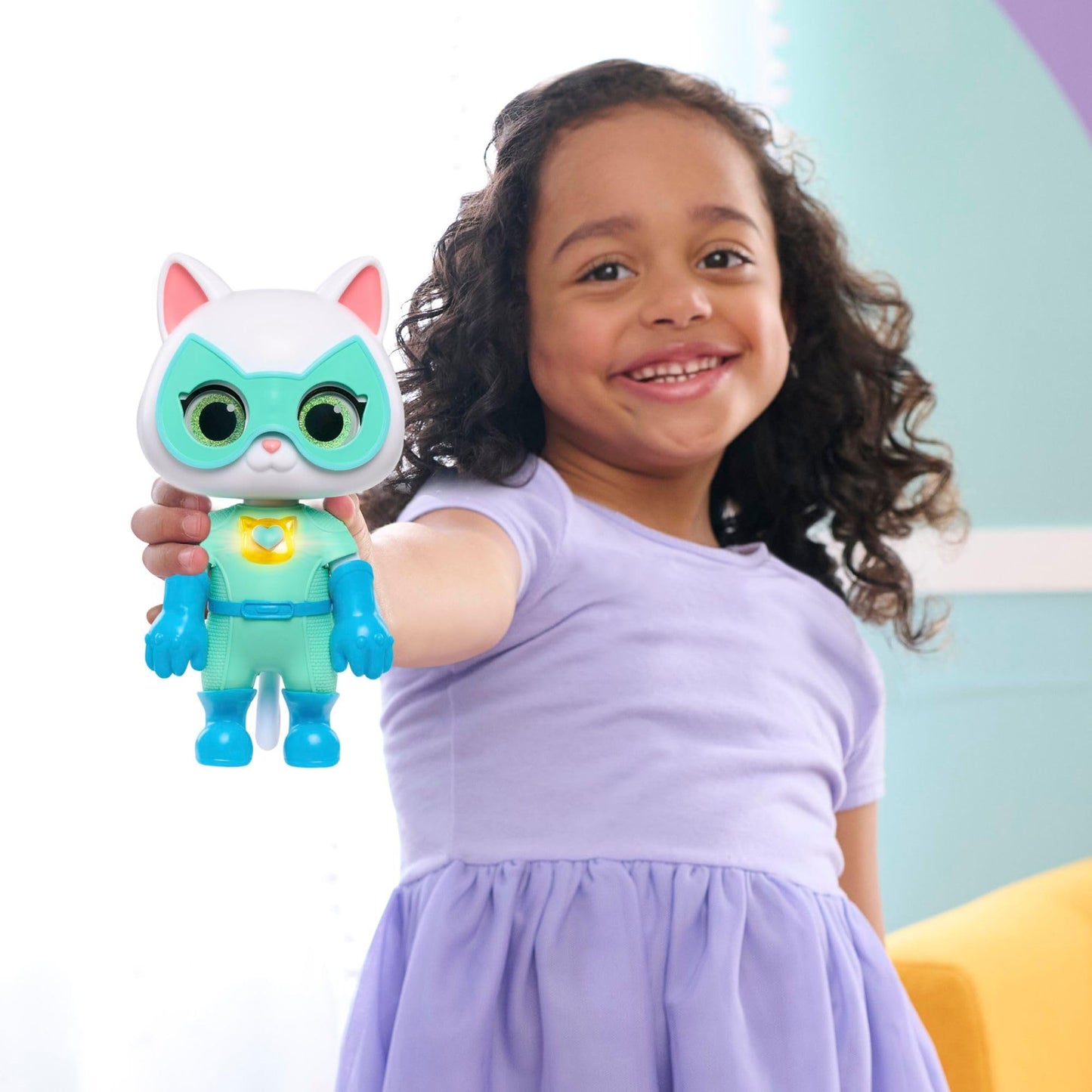 Just Play Disney Junior SuperKitties Cat-Tastic Transforming Bitsy, Kids Toys for Ages 3 Up