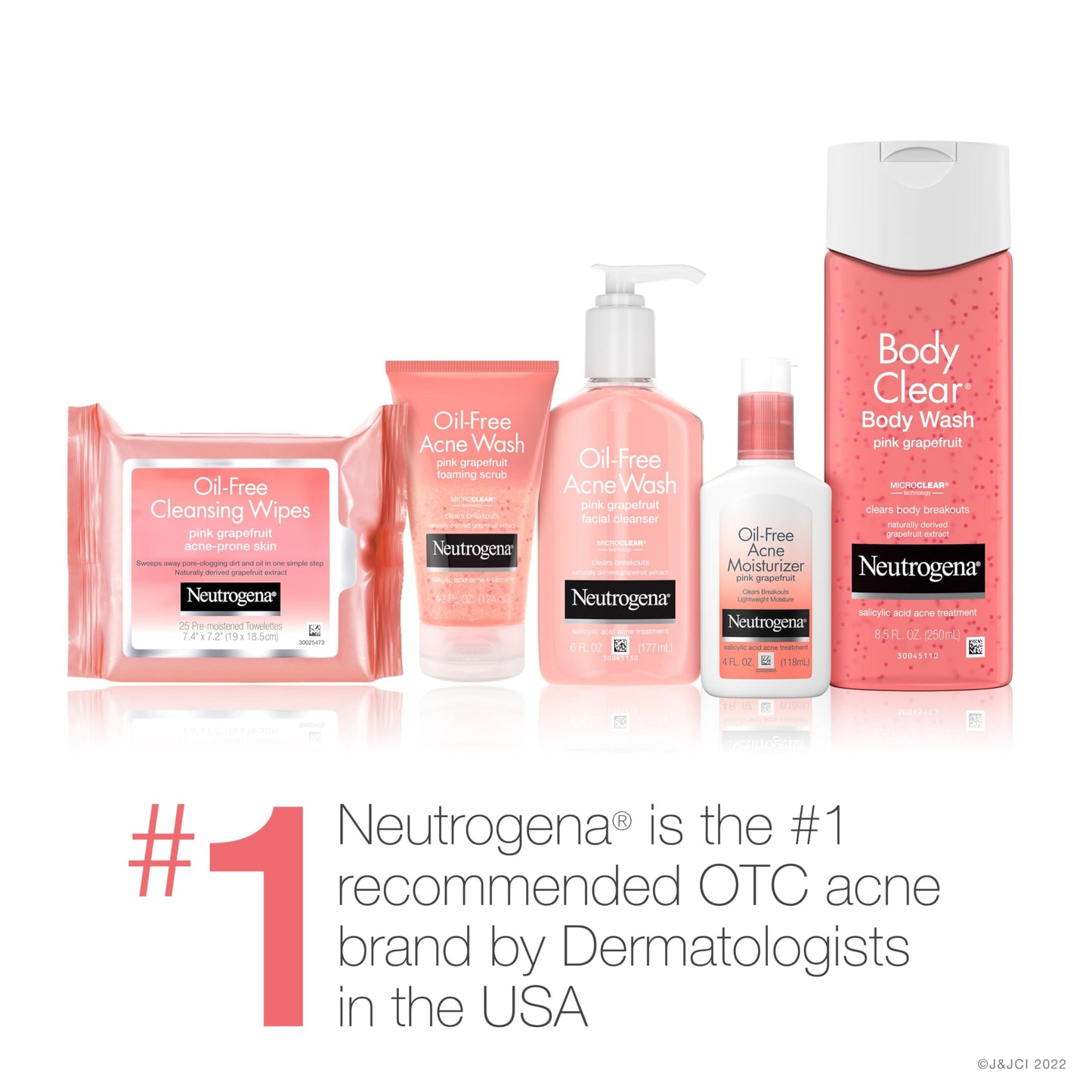 Neutrogena Oil Free Pink Grapefruit Acne Face Wash with Vitamin C, 2% Salicylic Acid Acne Treatment, Gentle Foaming Facial Scrub to Treat & Prevent