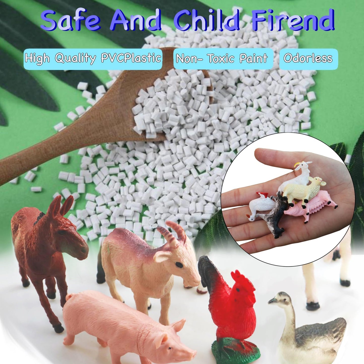 15 Pcs Farm Animal Figurines – Realistic Plastic Mini Figures Educational Playset, Party Supplies & Cake Toppers for Kids