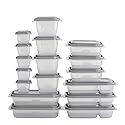 GoodCook EveryWare 34-Piece BPA-Free Plastic Food Storage Containers with Lids (Set of 17), Clear/Grey