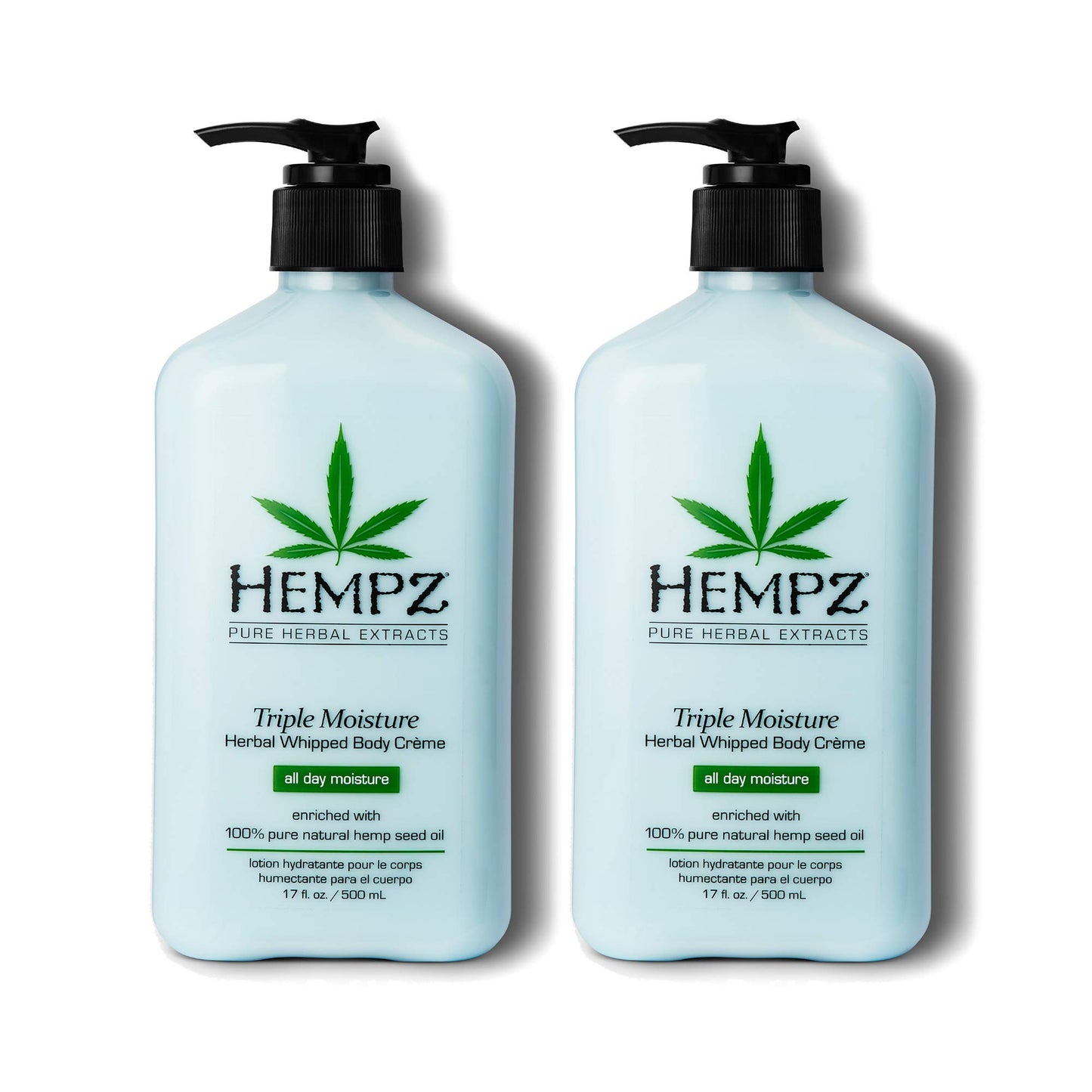 Hempz Natural Triple Moisture Herbal Whipped Body Cream with 100% Pure Hemp Seed Oil for 24-Hour Hydration, Moisturizing Vegan Skin Lotion with Yangu