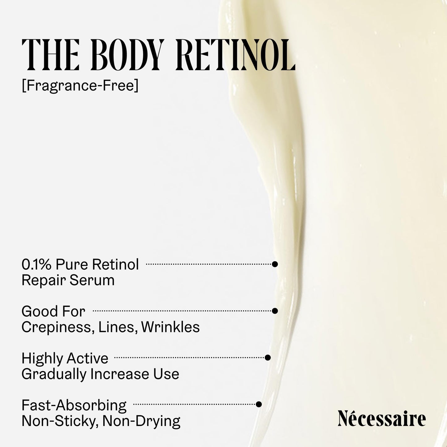 Nécessaire The Body Retinol - Firming Repair Serum + Retinol Body Lotion For Women & Men. Wrinkle + Line Prevention. 0.1% Pure + 10% AHA Crepey Skin Beauty and Personal Care Nécessaire