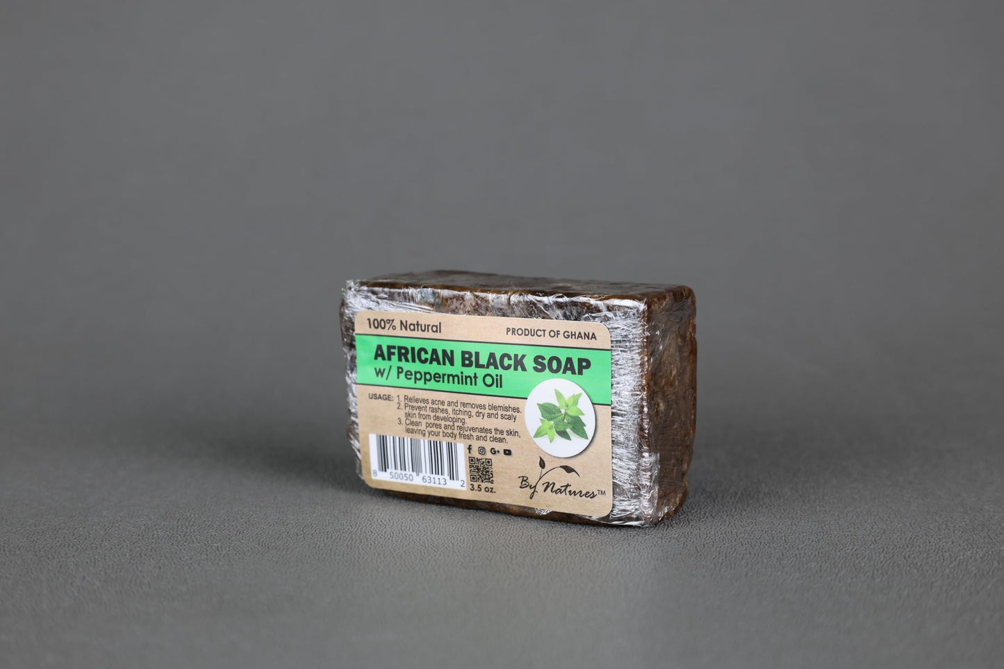By Natures African Black Soap Peppermint Oil 3.5 Oz (Pack of 1)