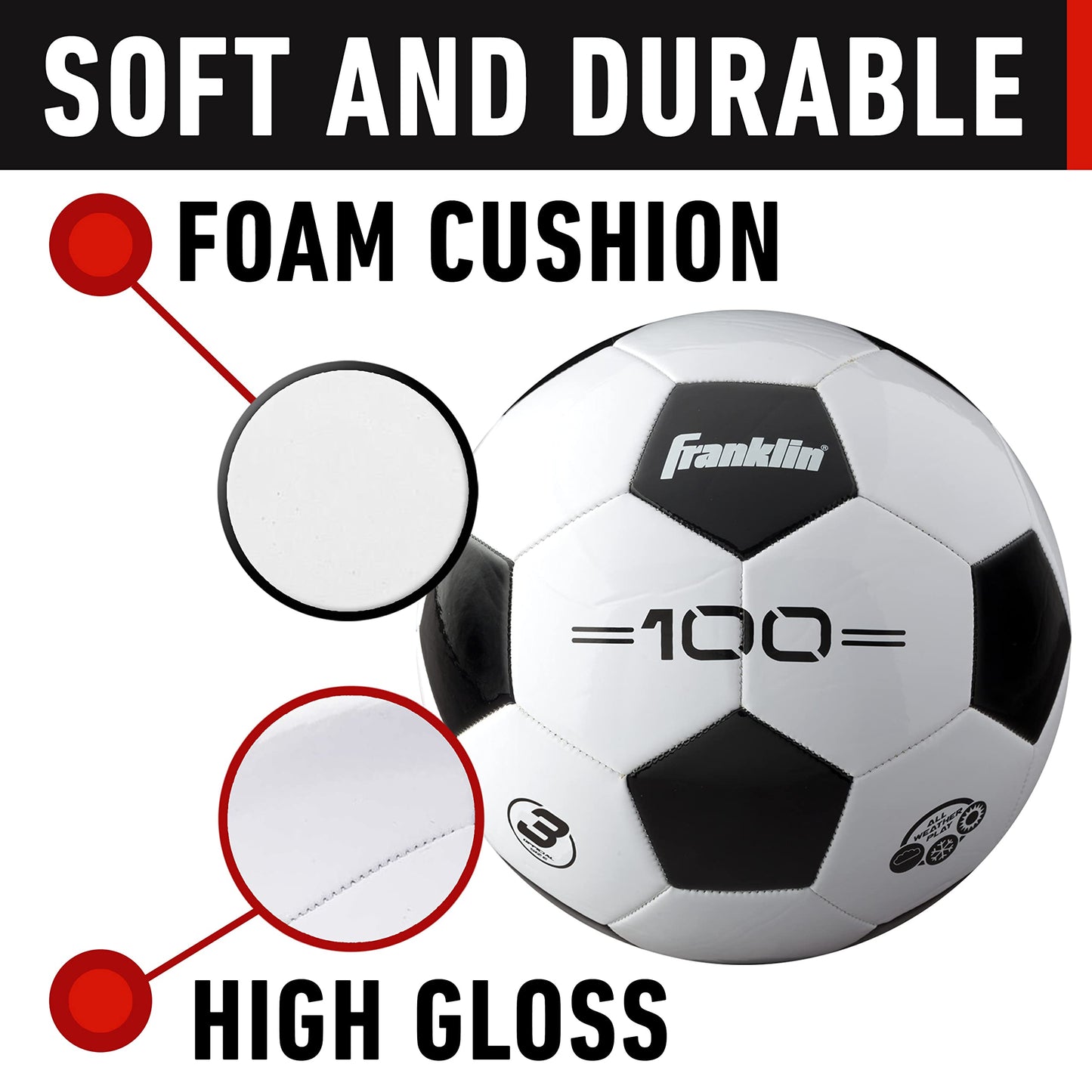 Size 3 Competition 100 Soccer Ball