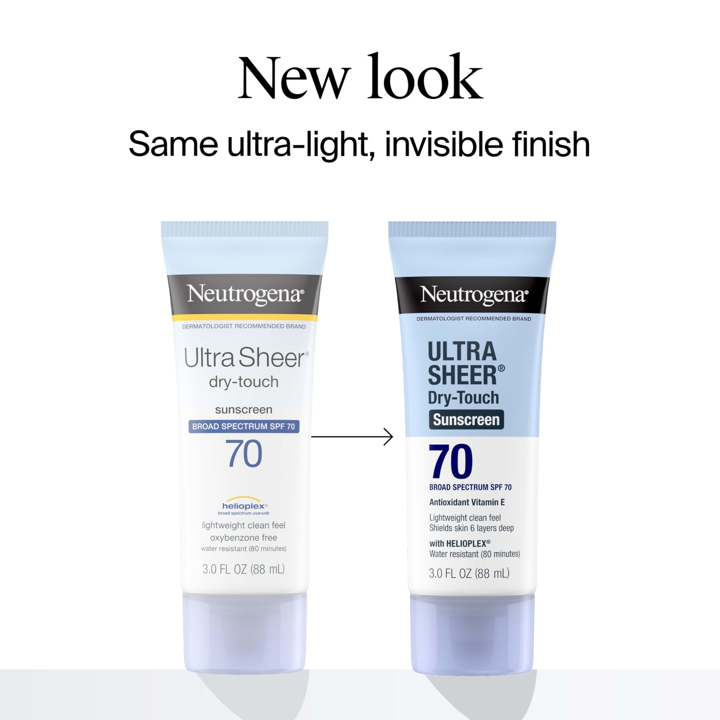 Neutrogena Ultra Sheer Dry-Touch Sunscreen Lotion SPF 70, Broad Spectrum, Water Resistant 80 Min, Oil-Free, Oxybenzone-Free, Non-Comedogenic, Matte