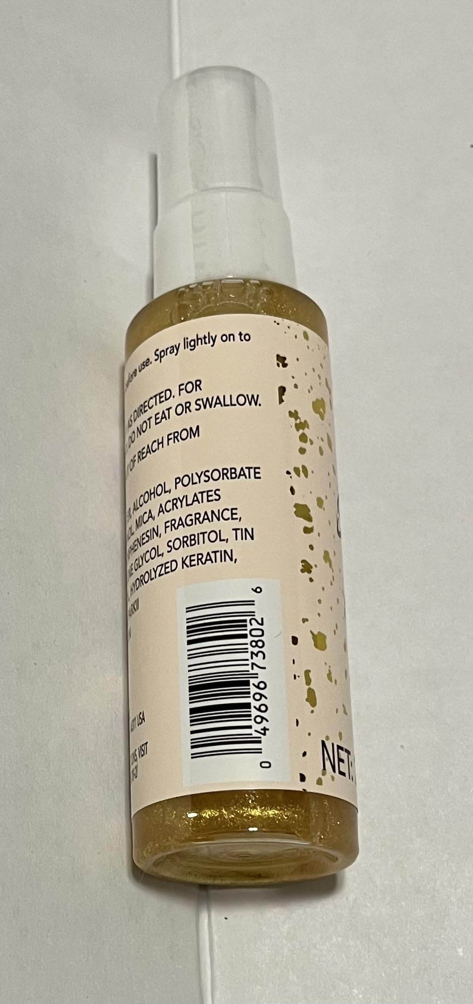 b.pure Hair Shimmer Spray Infused with Keratin, Gold, 2 FL OZ