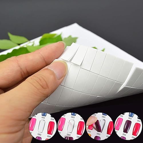 Noverlife 780PCS Nail Art False Tips Double-Sided Sponge Glue Adhesive Tape, Pre-Cut Self-Adhesive Foam Strips Fixing Sticker for Nail Design Gel