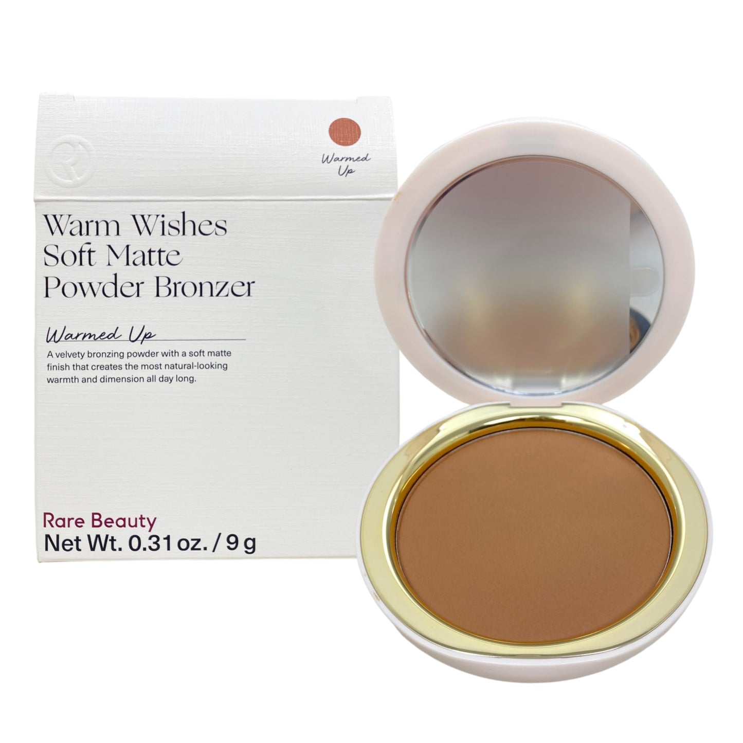 Rare Beauty Warm Wishes Soft Matte Powder Bronzer - Warmed Up Shade, 0.31 Oz, Matte Finish, Buildable, Vegan Formula, Face Bronzer